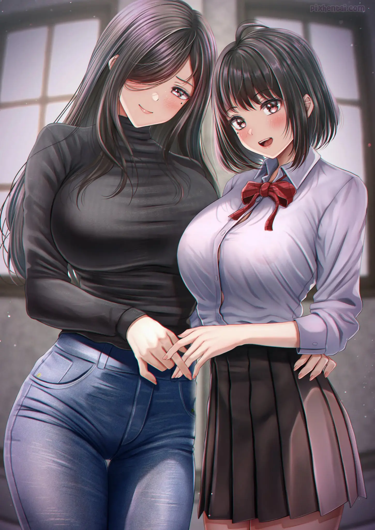 Komik hentai xxx manga sex bokep Having Sex With A Large Age Gap Black-Haired Sisters 38